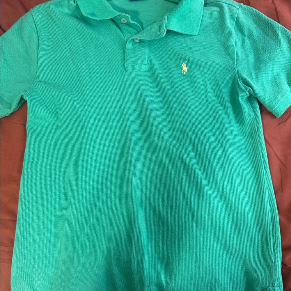 Ralph Lauren Boys' Short Sleeve Polo in Teal Green with Yellow Pony